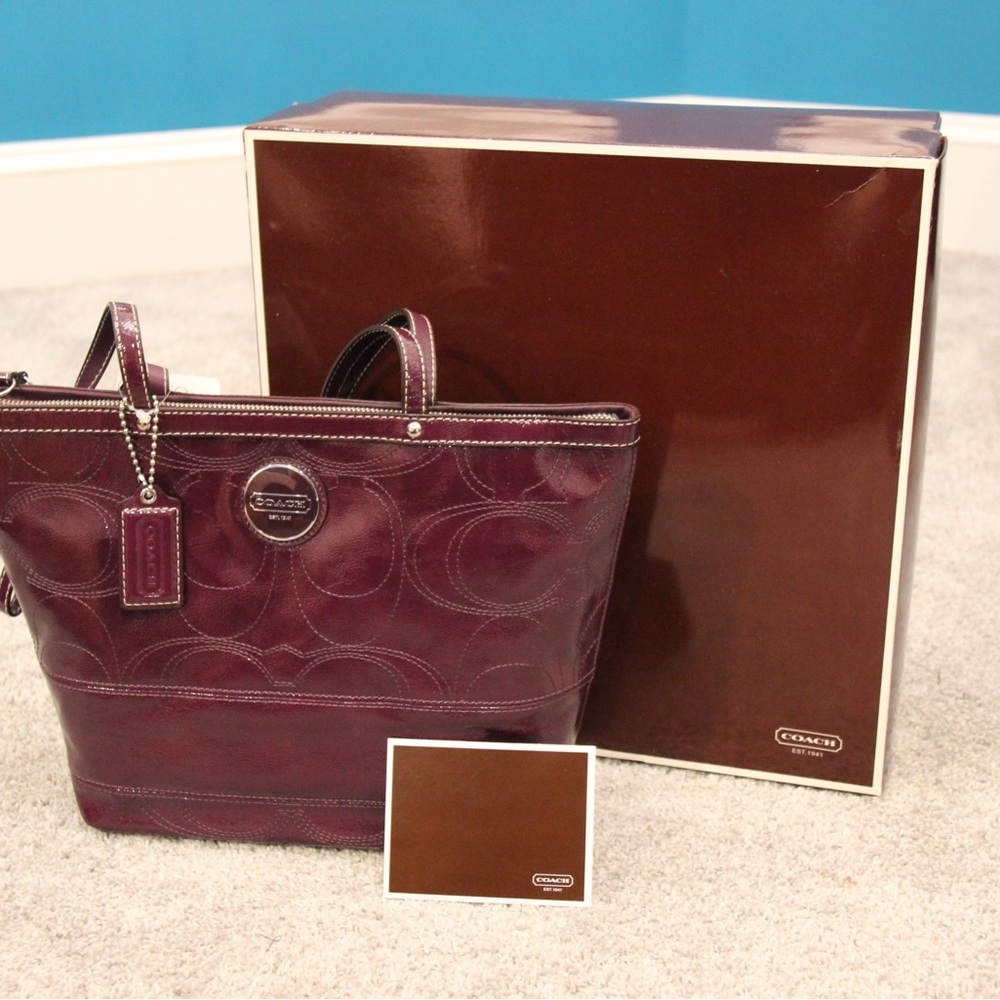Coach Deep Burgundy Leather Tote
